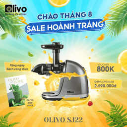 Máy Ép Chậm Trục Ngang Sj22 Olivo (Tặng Sách Công Thức Nước Ép)